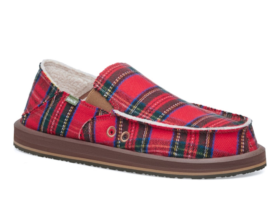 Sanuk M Vagabond St Plaid Chill Red Multi