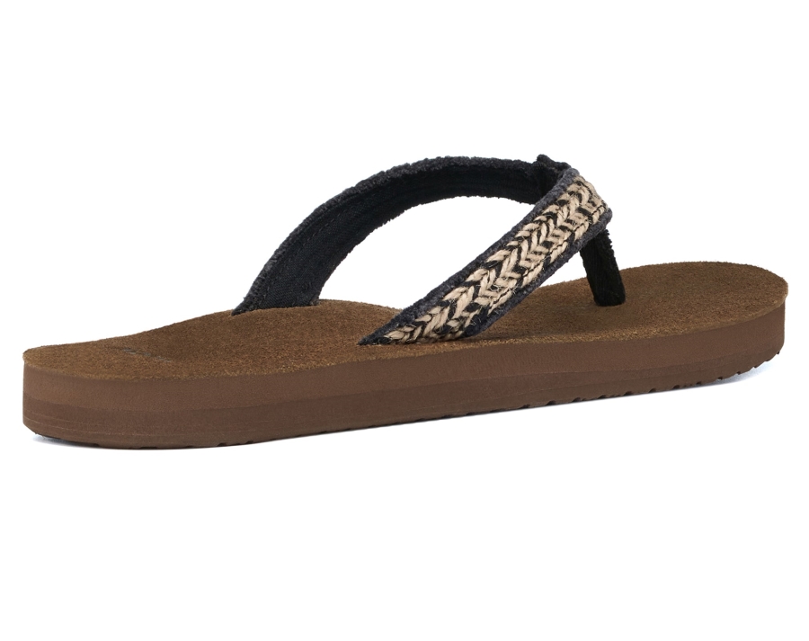 Sanuk W Fraidy Jute Black-Tan