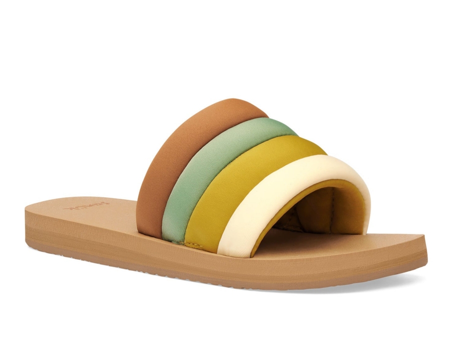Sanuk W Puff N Slide St Sage-Mustard