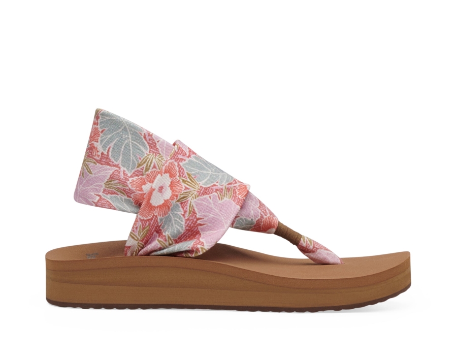 Sanuk W Sling St Midform Hibiscus Pink Multi