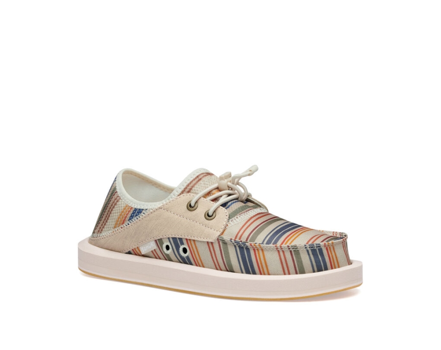 Sanuk Boatie St Print Beige Coastal Stripe