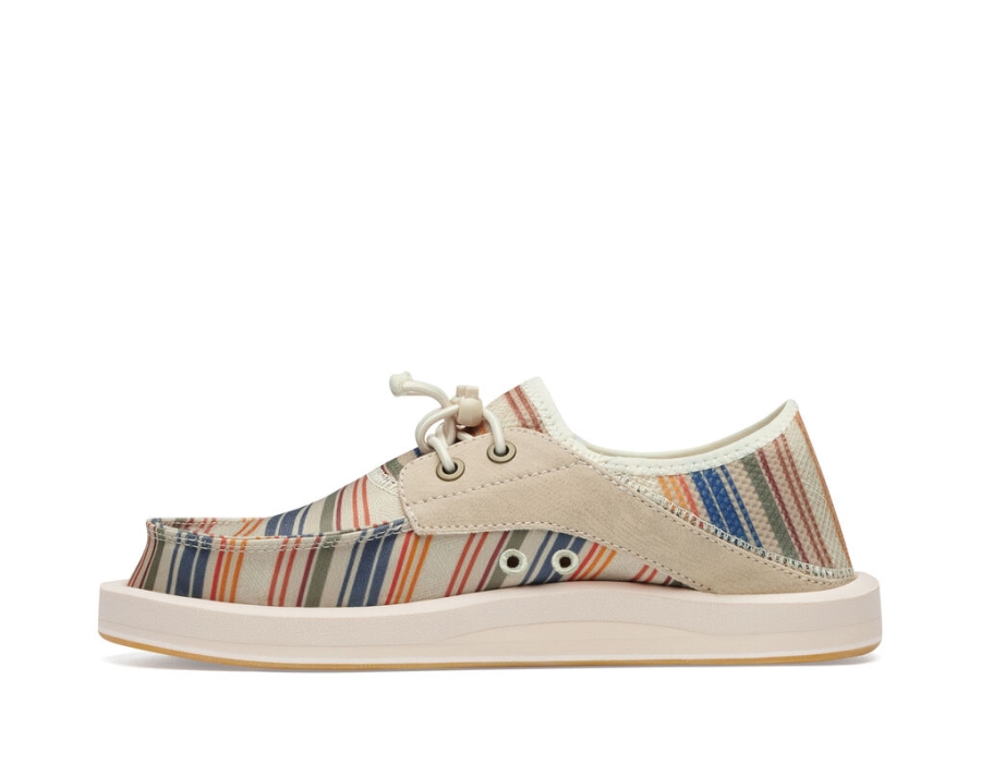 Sanuk Boatie St Print Beige Coastal Stripe