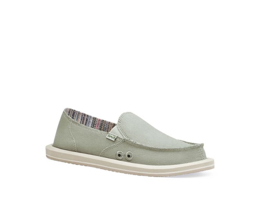 Sanuk Donna Hemp Olive Grey