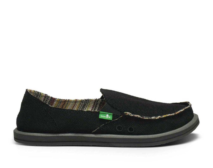Sanuk Donna Hemp Black
