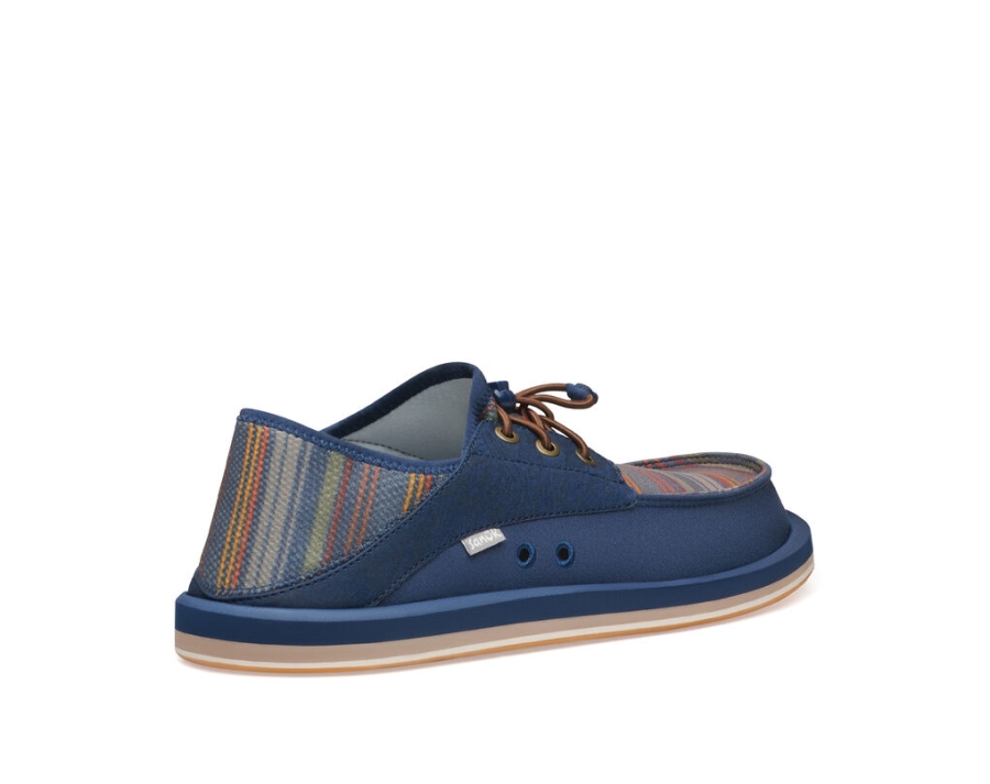 Sanuk Boatie St Print Navy Coastal Stripe