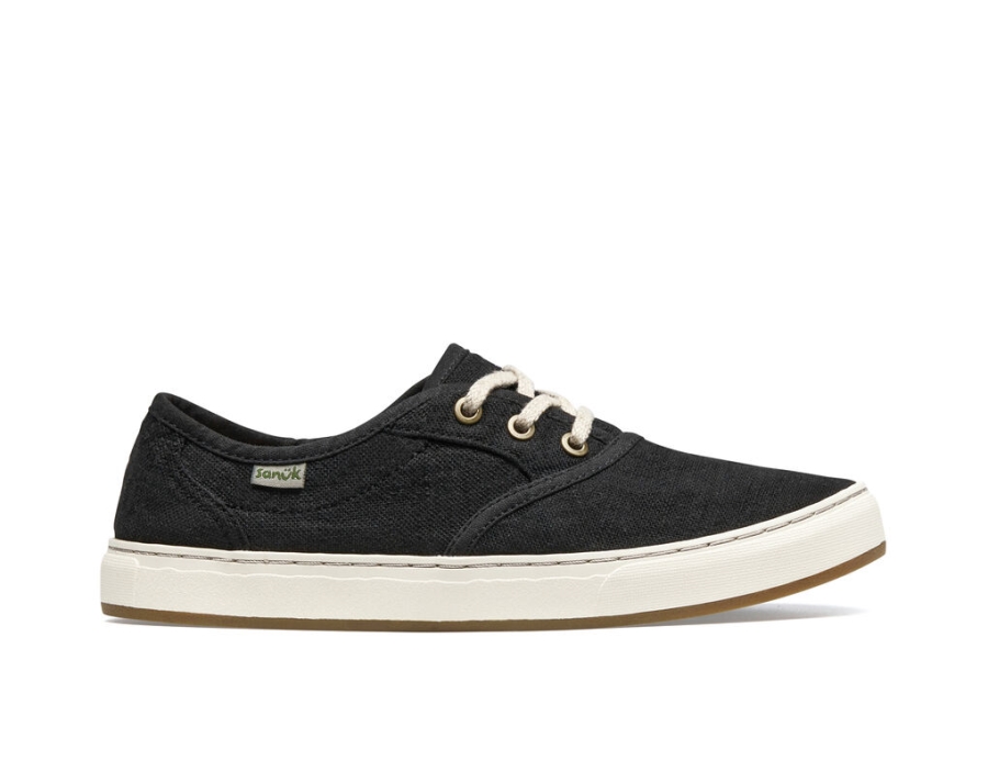 sanuk_avery_lace_hemp_washed_black.jpg Sanuk Avery Lace Hemp Washed Black - Image 1