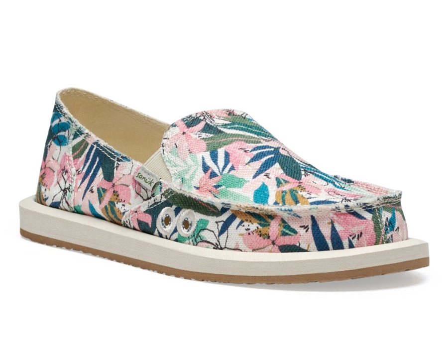 sanuk_w_donna_tropical_pink_green.jpg Sanuk W Donna Tropical Pink-Green - Image 1