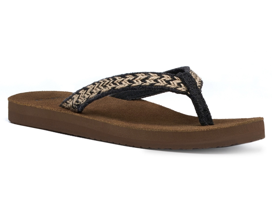 sanuk_w_fraidy_jute_black_tan.jpg Sanuk W Fraidy Jute Black-Tan - Image 1