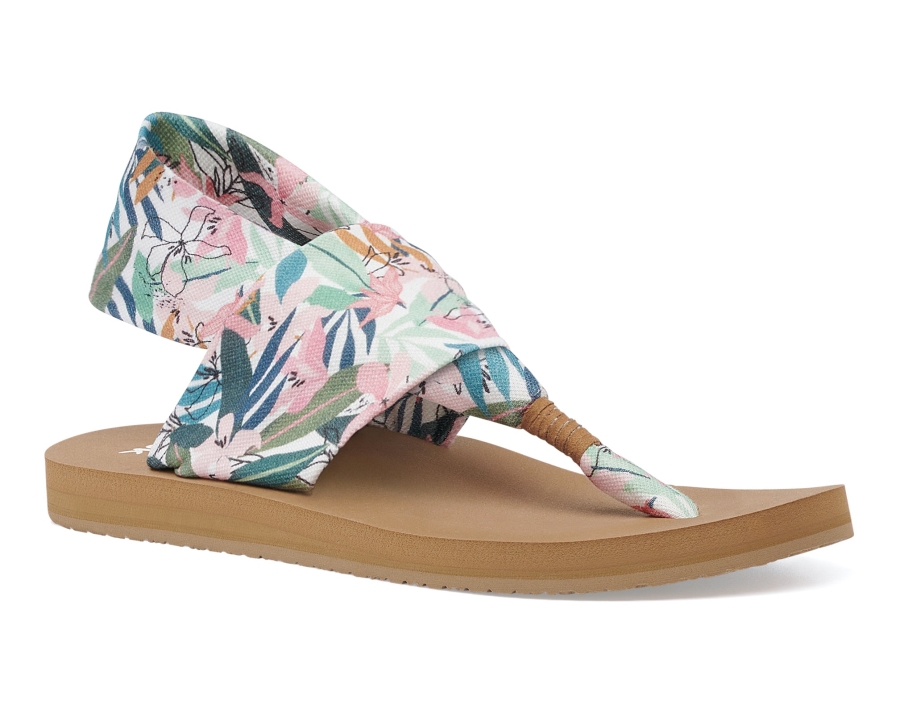 sanuk_w_sling_st_tropical_pink_green.jpg Sanuk W Sling St Tropical Pink-Green - Image 1